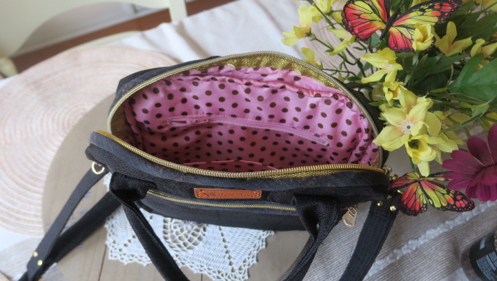 Handmade Black Shoulder Bag & Handbag Combo – Elegant Fabric Purse with Adjustable - Image 5