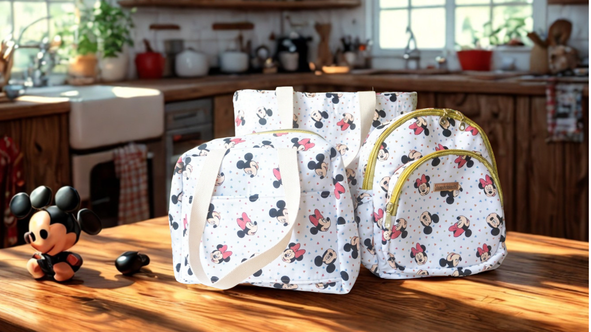 Handmade 3-Piece Matching Bag Set – Tote Bag, Shoulder Bag & Backpack - Image 2