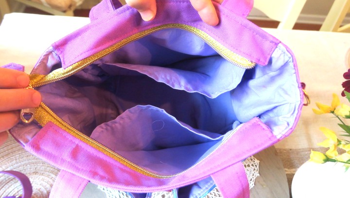 Handmade Purple Butterfly 2-in-1 Tote and Shoulder Bag - Image 4