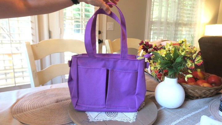 Handmade Purple Butterfly 2-in-1 Tote and Shoulder Bag - Image 5