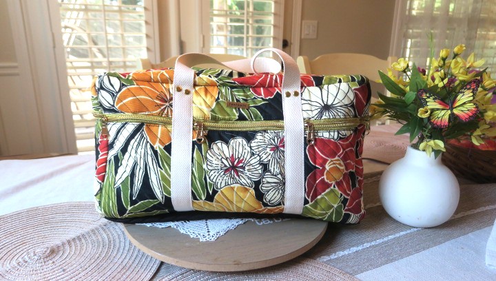 Handmade Tropical Floral Travel Bag Set – Tote and Duffle - Image 8