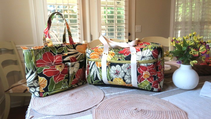 Handmade Tropical Floral Travel Bag Set – Tote and Duffle - Image 2